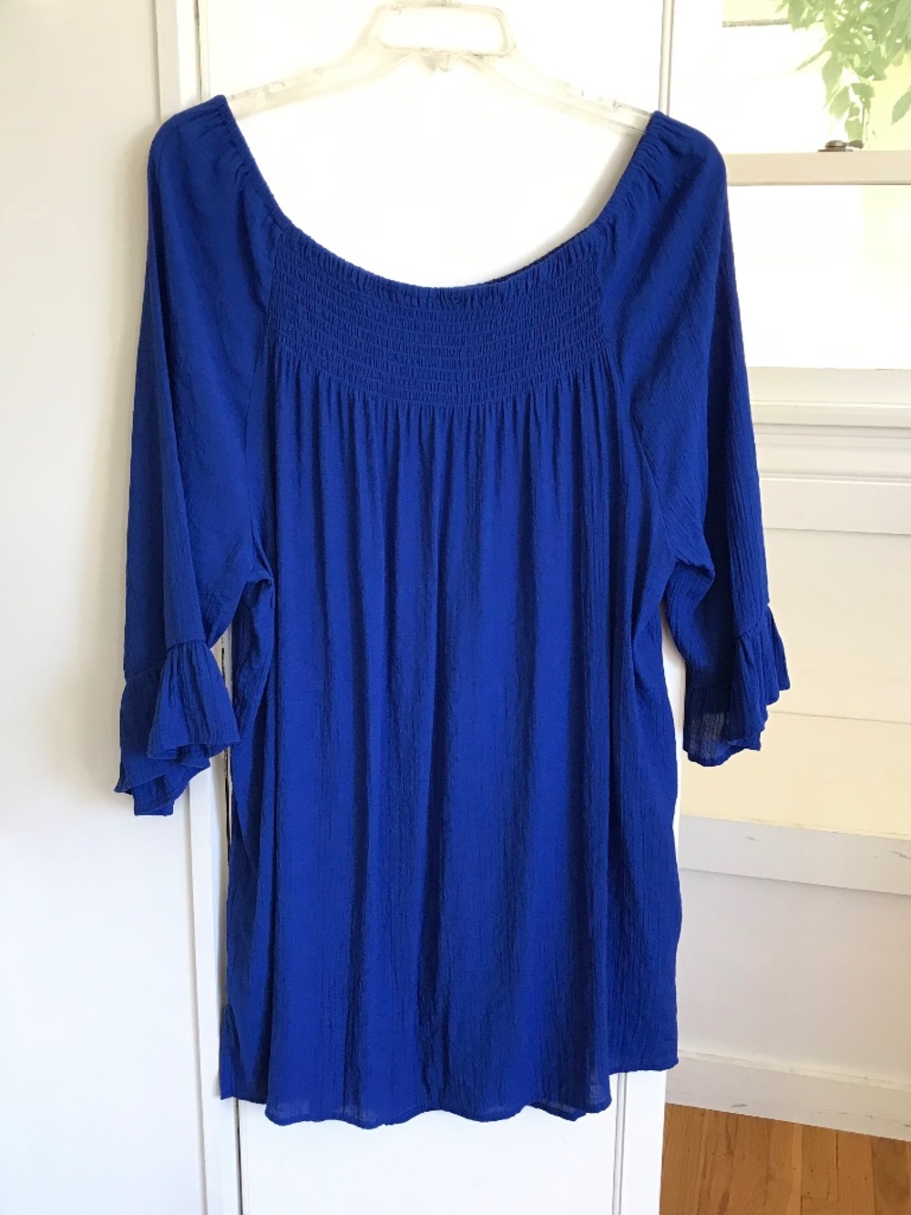 CITY CHIC Dress Tunic Coverup Smocked Flutter Sleeves Off Shoulder Plus Size 20